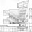 Section perspective and floor plans of Centro Europa